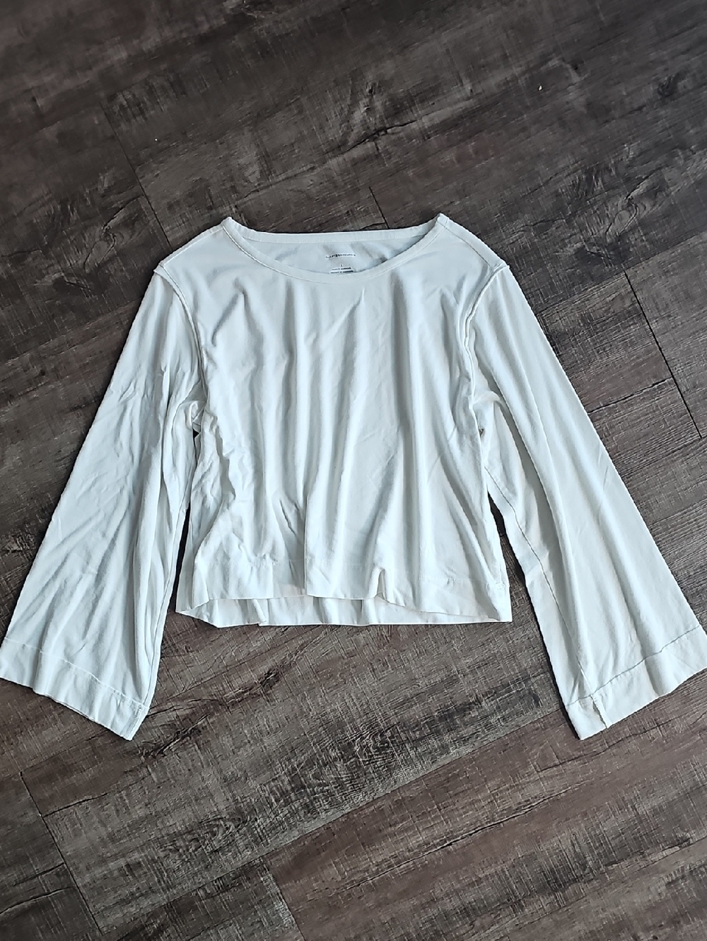 Anthropologie - White Long-Sleeve Boatneck Top
